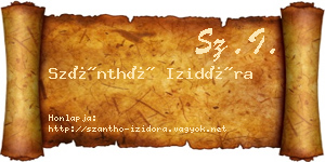 Szánthó Izidóra névjegykártya